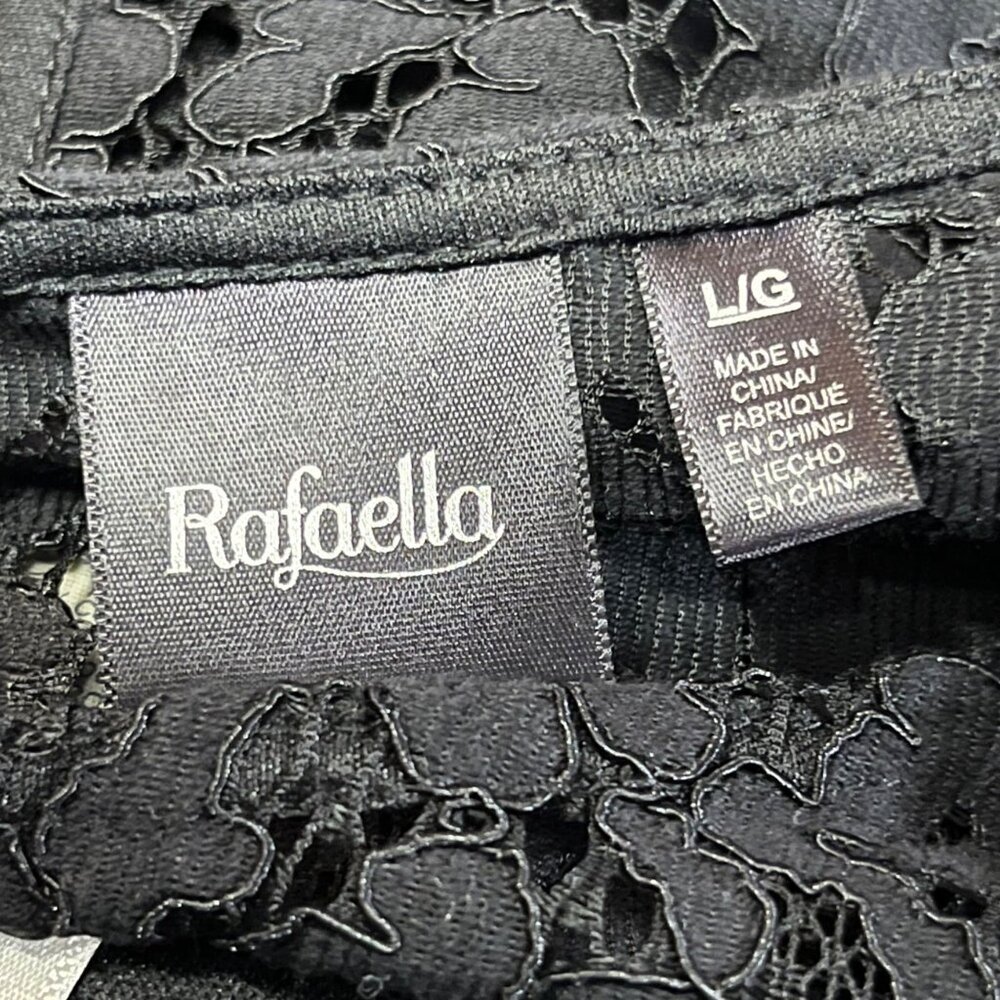Rafaella Blouse Womens L Used Black Floral Lace Attached Cami - Picture 14 of 16